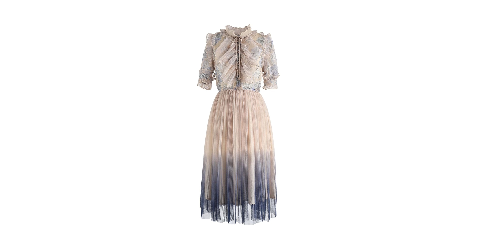 ミストレアスBicolor Ruffle Pleated Dress ミストレアス Bicolor Ruffle Pleated Dress